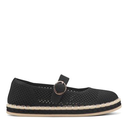 Easy Spirit Francene Mary Jane Espadrilles - Black Knit