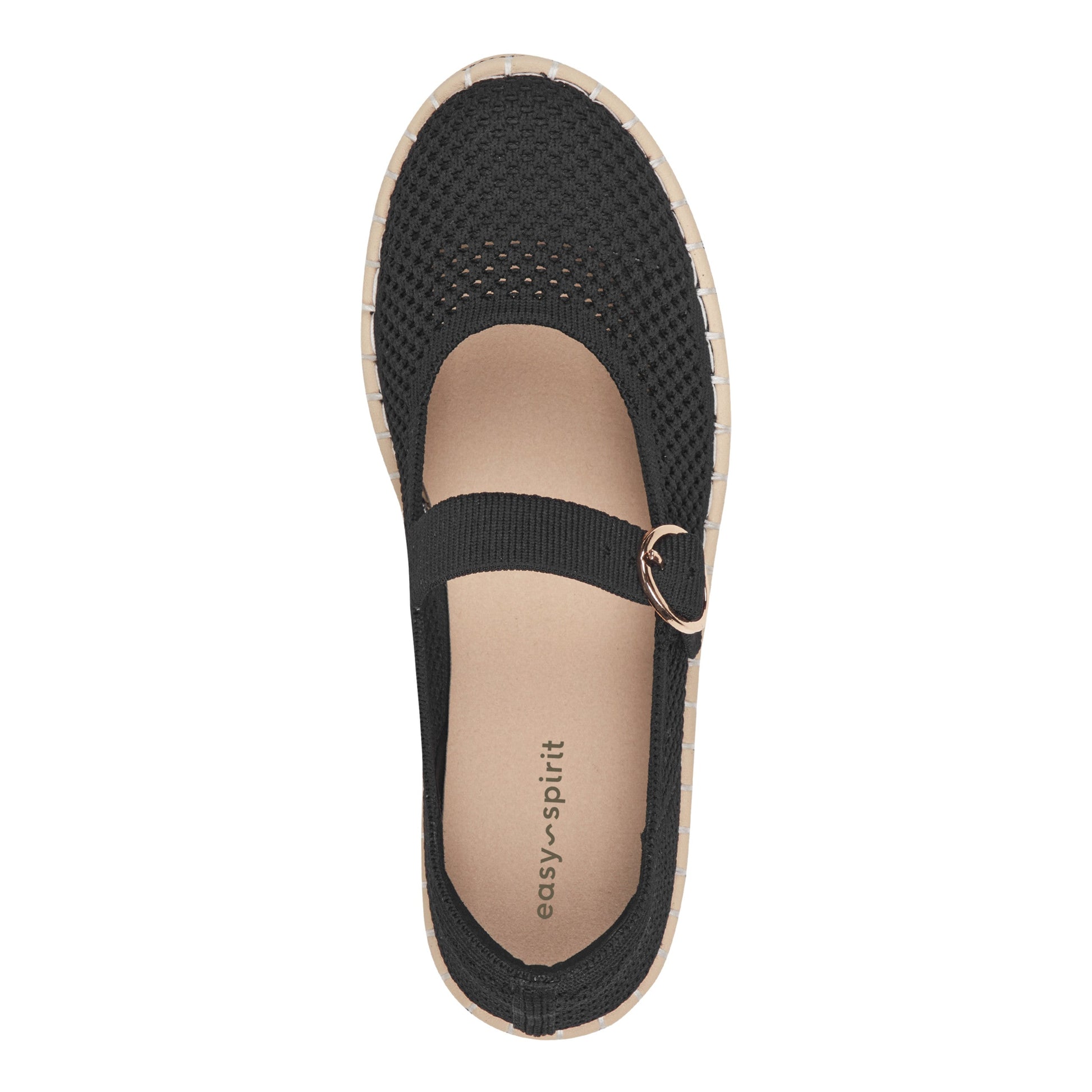 Easy Spirit Francene Mary Jane Espadrilles - Black Knit