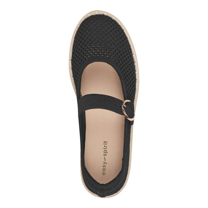 Easy Spirit Francene Mary Jane Espadrilles - Black Knit