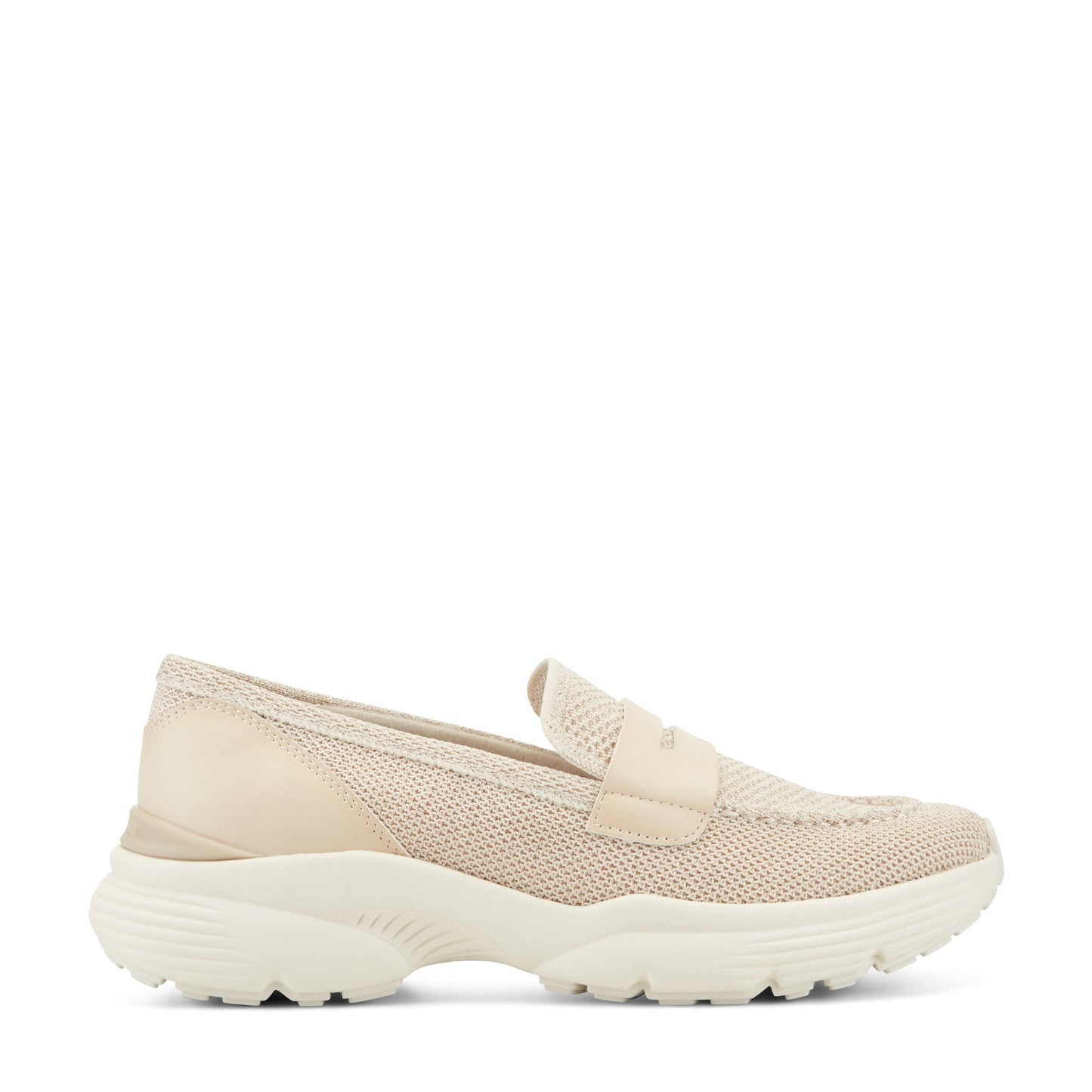 Easy Spirit Morgen Sneaker Loafers - Light Natural Knit/Light Natural