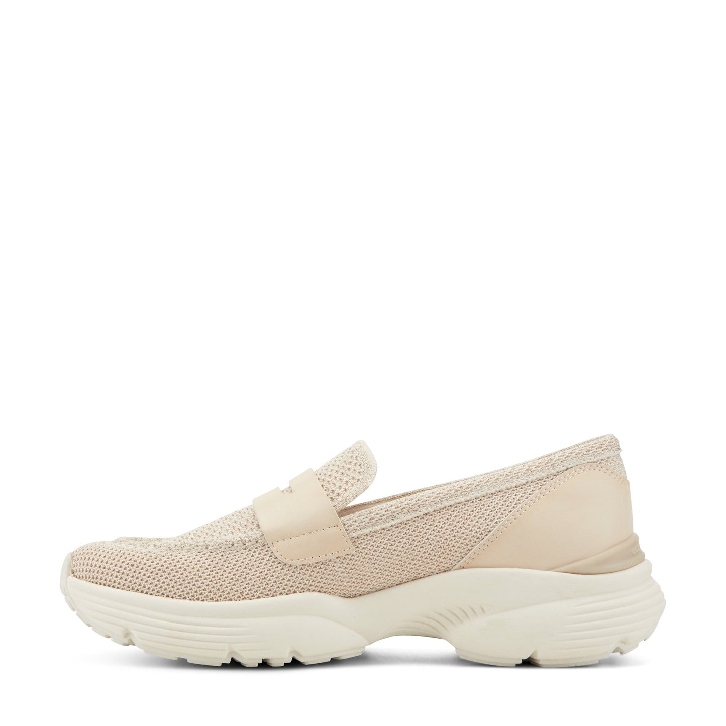 Easy Spirit Morgen Sneaker Loafers - Light Natural Knit/Light Natural
