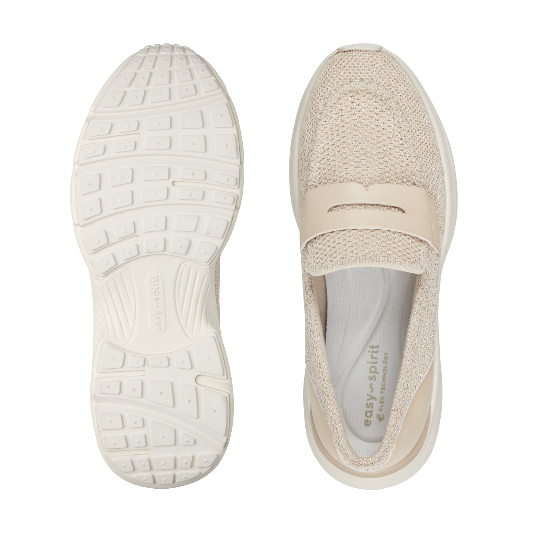 Easy Spirit Morgen Sneaker Loafers - Light Natural Knit/Light Natural