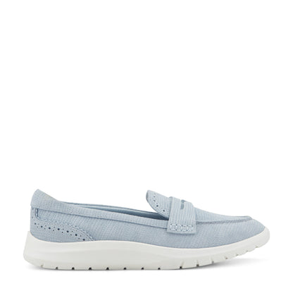 Easy Spirit Ryla Casual Penny Loafer - Embossed Light Blue Suede