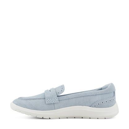 Easy Spirit Ryla Casual Penny Loafer - Embossed Light Blue Suede