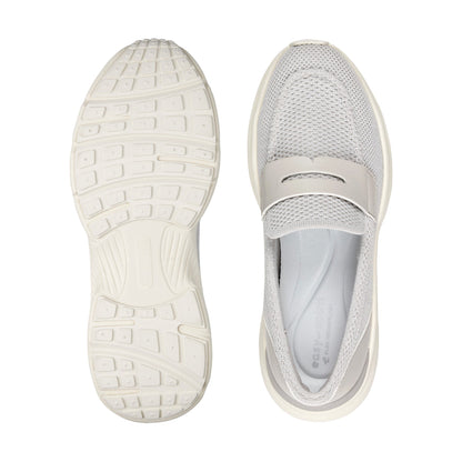 Easy Spirit Morgen Sneaker Loafers - Light Grey Knit/Grey
