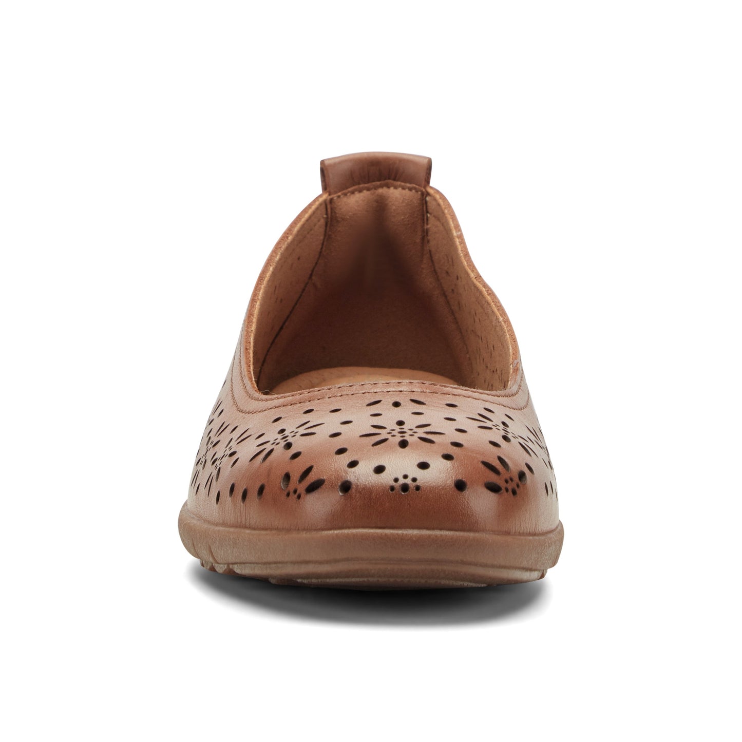 Easy Spirit Araceli Leather Ballet Flats - Medium Brown Leather