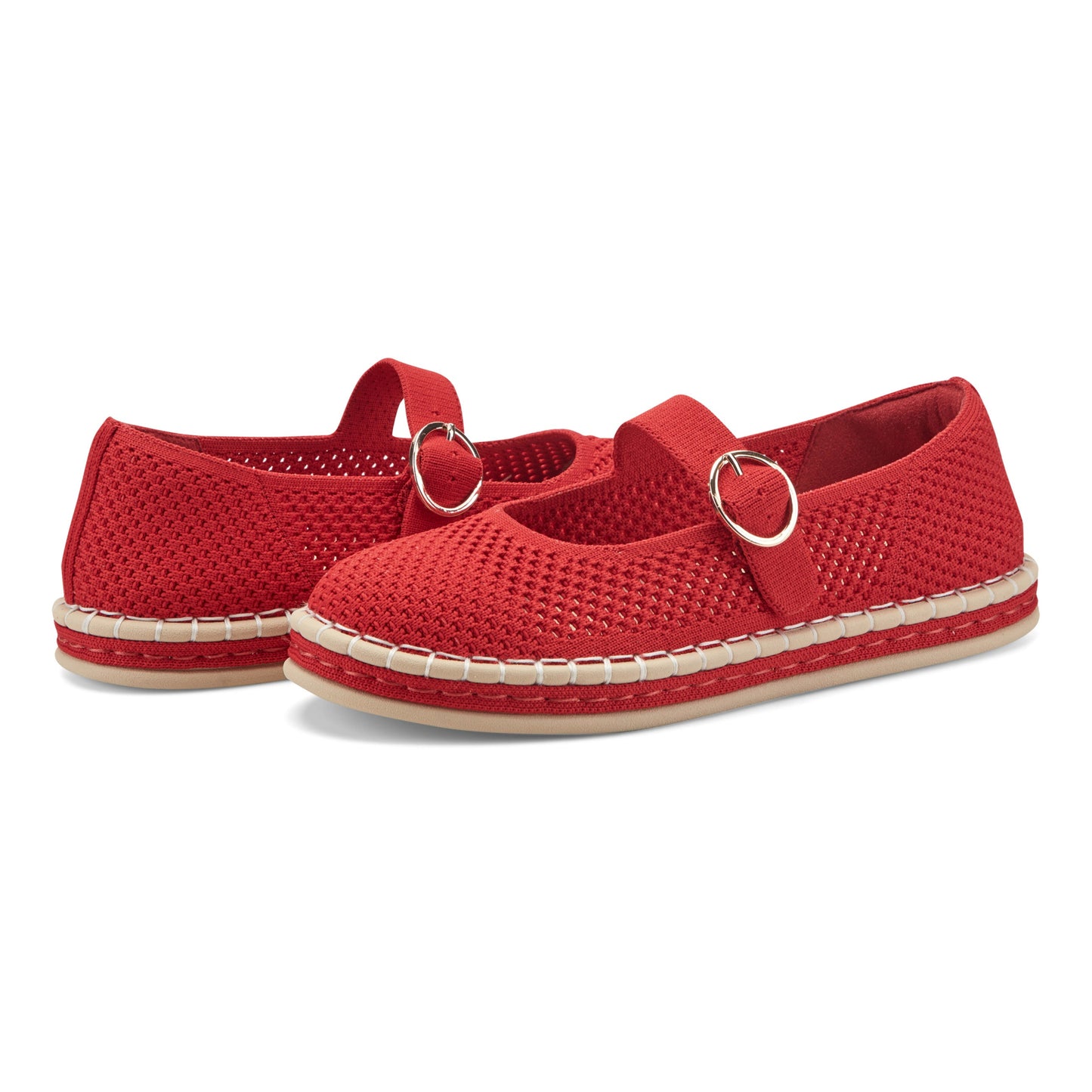Easy Spirit Francene Mary Jane Espadrilles - Medium Red