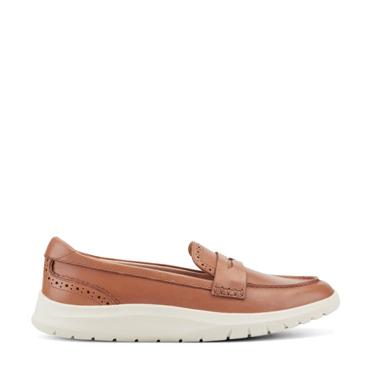 Easy Spirit Ryla Casual Penny Loafer - Medium Brown Leather
