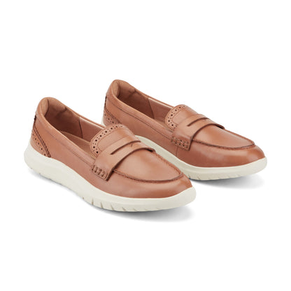 Easy Spirit Ryla Casual Penny Loafer - Medium Brown Leather