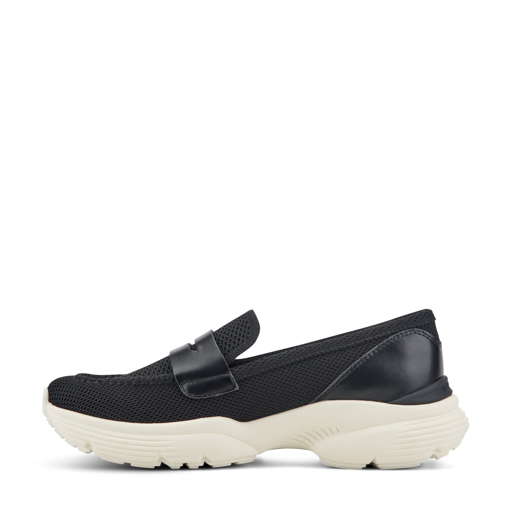Easy Spirit Morgen Sneaker Loafers - Black Knit/Black