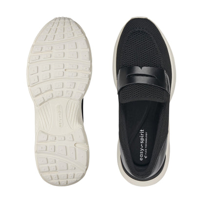 Easy Spirit Morgen Sneaker Loafers - Black Knit/Black