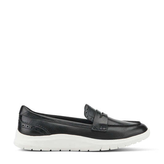Easy Spirit Ryla Casual Penny Loafer - Black Leather