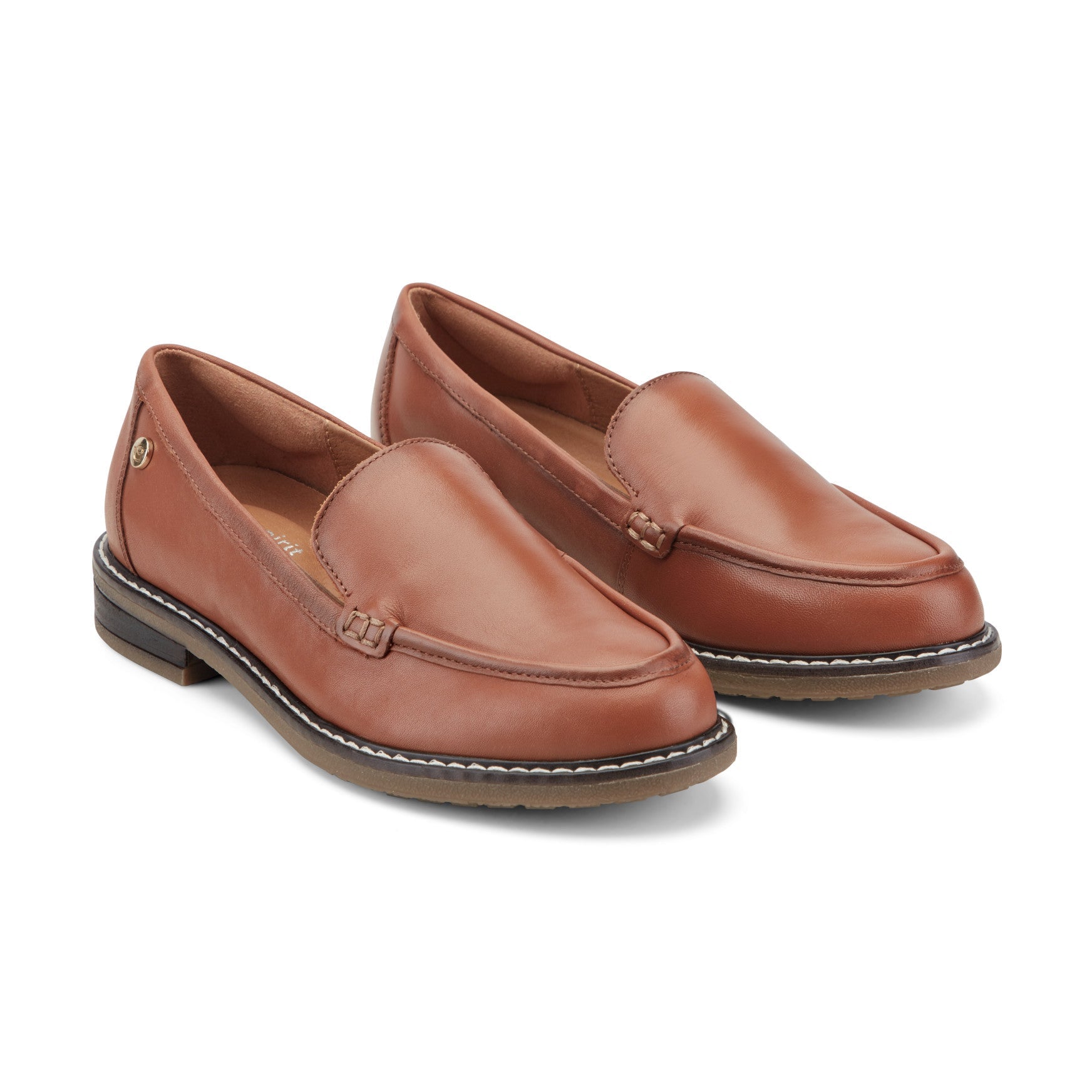 Easy Spirit Jaylin Casual Loafers - Medium Brown Leather