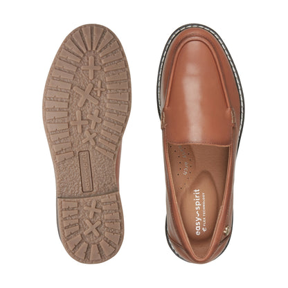 Easy Spirit Jaylin Casual Loafers - Medium Brown Leather
