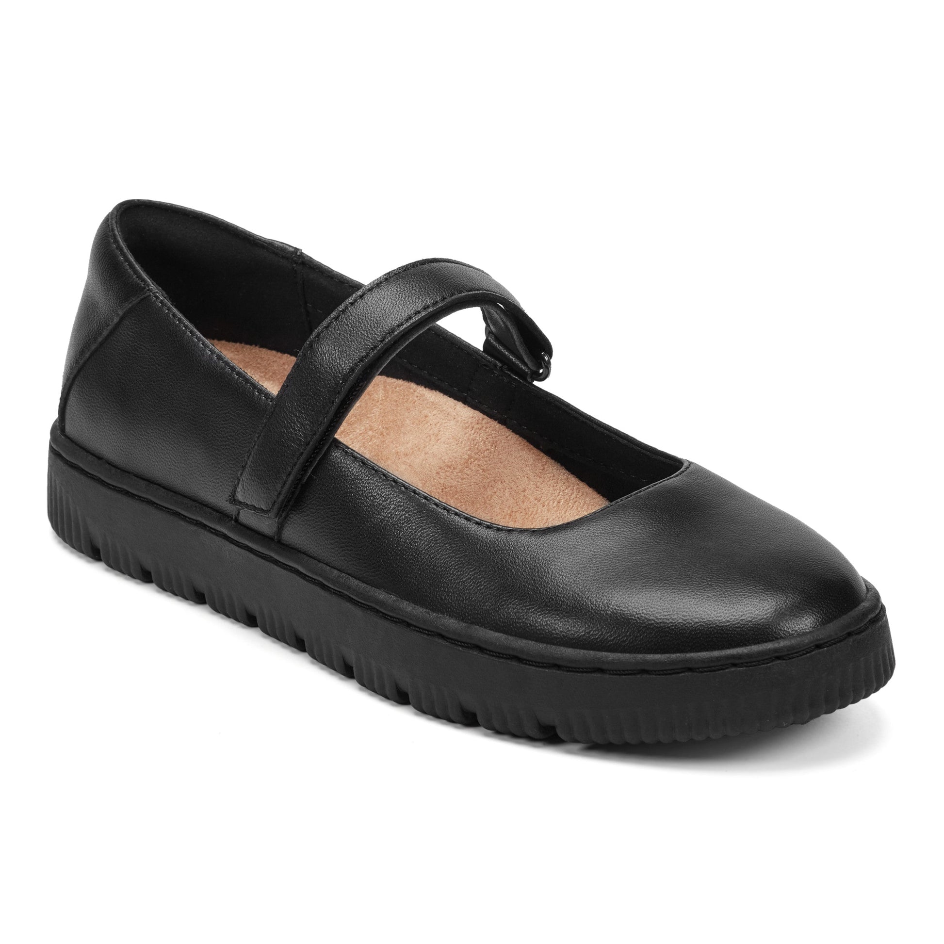 Easy Spirit Kyliee Mary Jane Flats - Black Leather