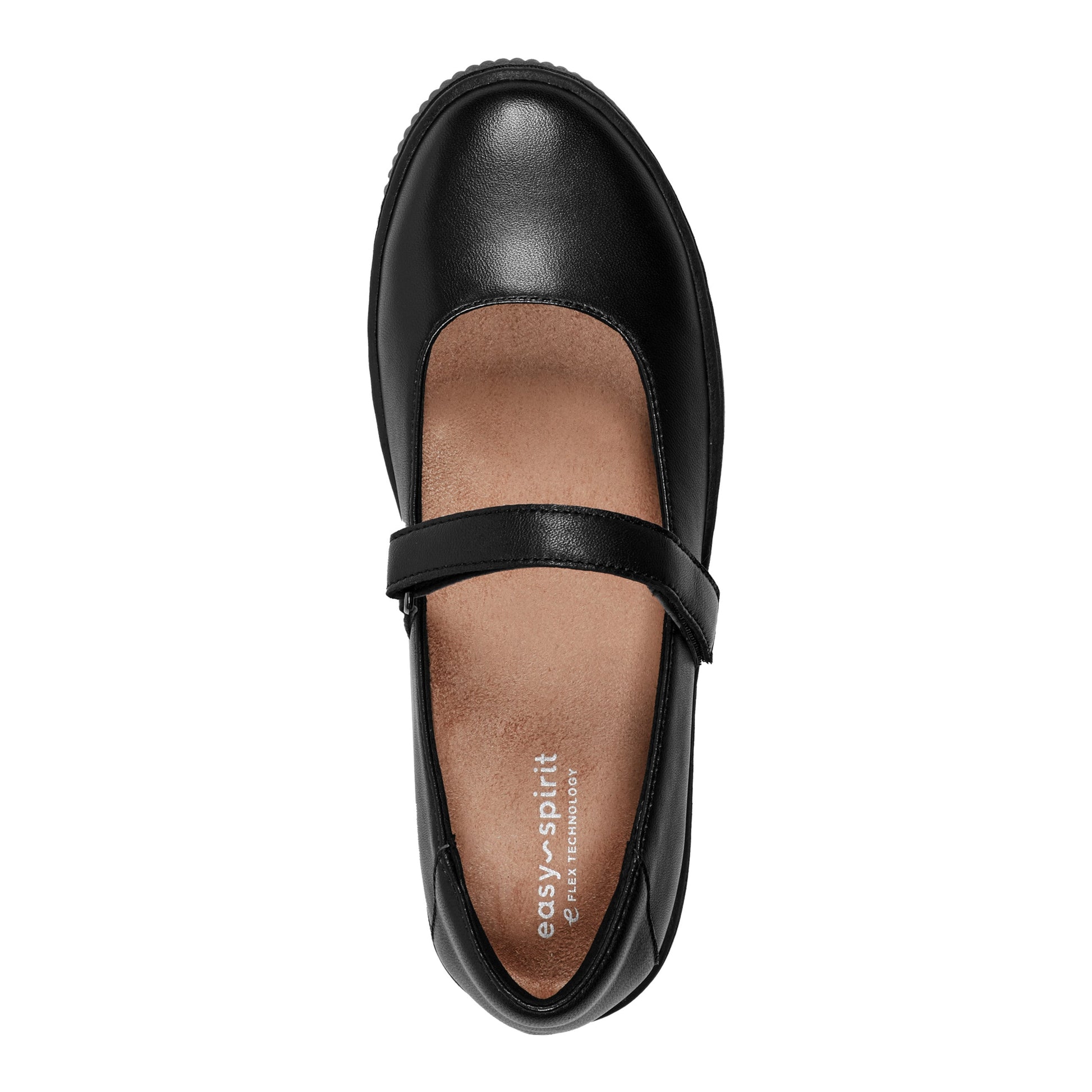 Easy Spirit Kyliee Mary Jane Flats - Black Leather
