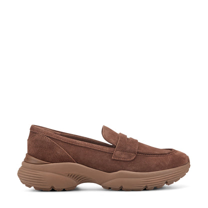 Easy Spirit Morgen Sneaker Loafers - Medium Brown Suede