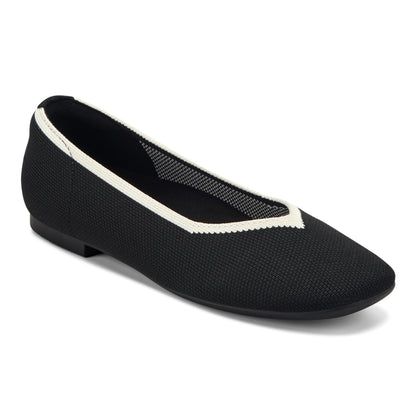 Easy Spirit Norene Ballet Flats - Black/Ivory