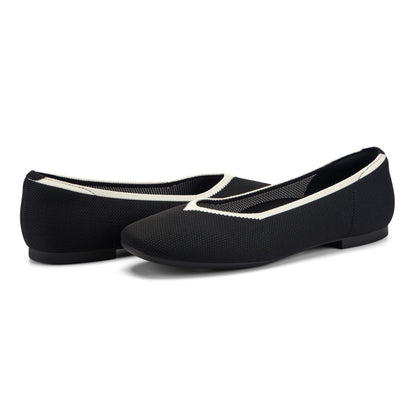 Easy Spirit Norene Ballet Flats - Black/Ivory