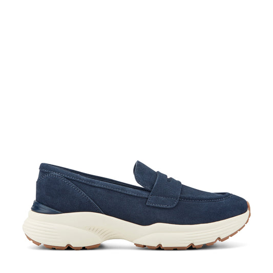Easy Spirit Morgen Sneaker Loafers - Navy Suede