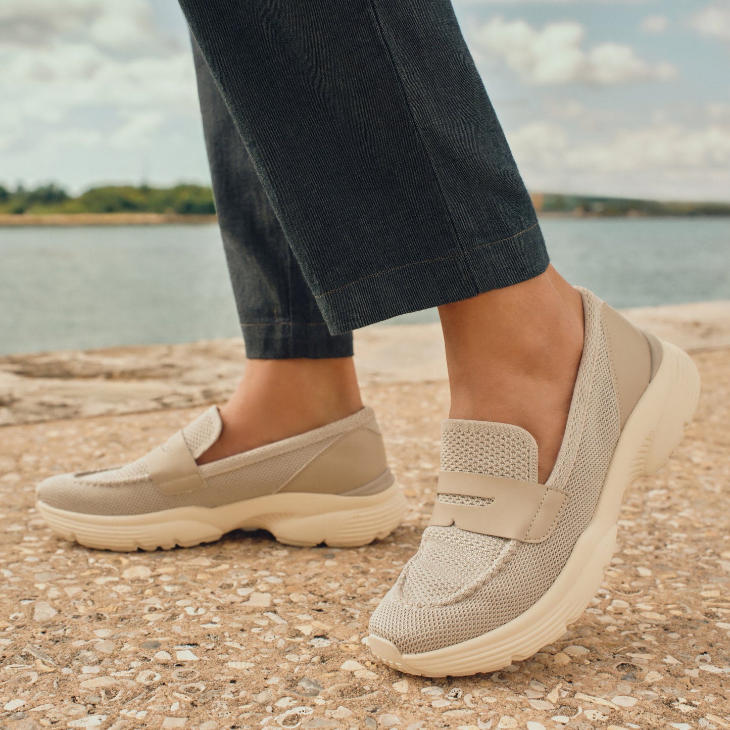 Easy Spirit Morgen Sneaker Loafers - Navy Suede