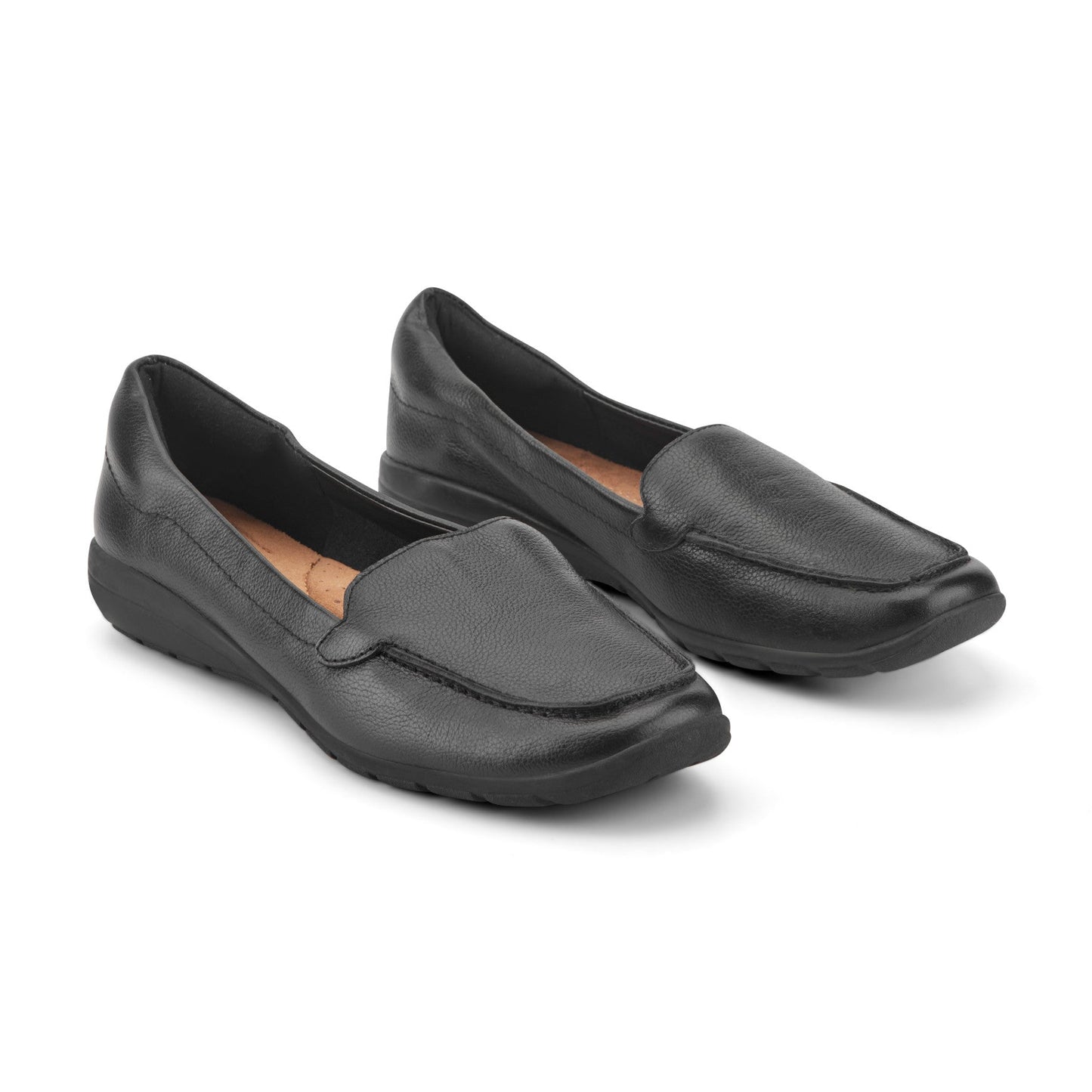 Easy Spirit Abide Leather Casual Flats - Black Leather