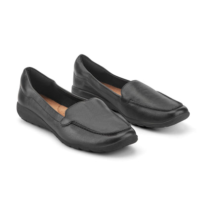 Easy Spirit Abide Leather Casual Flats - Black Leather
