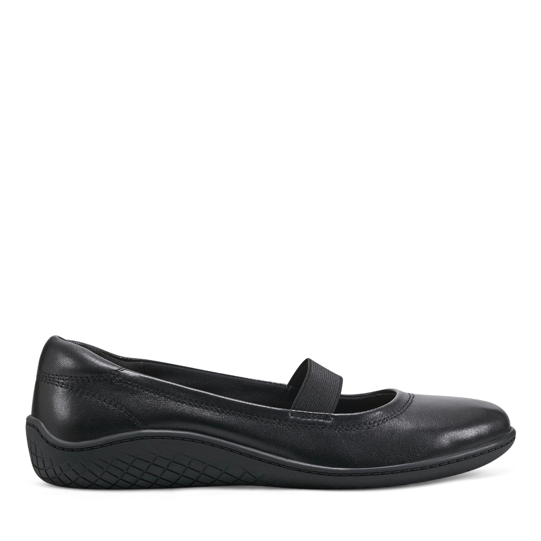 Easy Spirit Golden Mary Jane Casual Ballet Flats - Black Leather