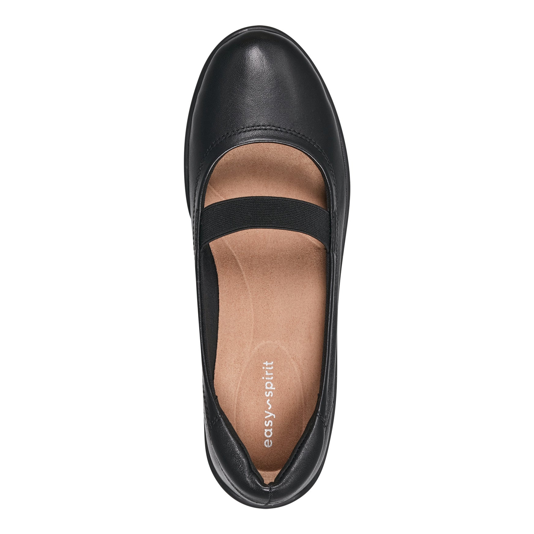 Easy Spirit Golden Mary Jane Casual Ballet Flats - Black Leather
