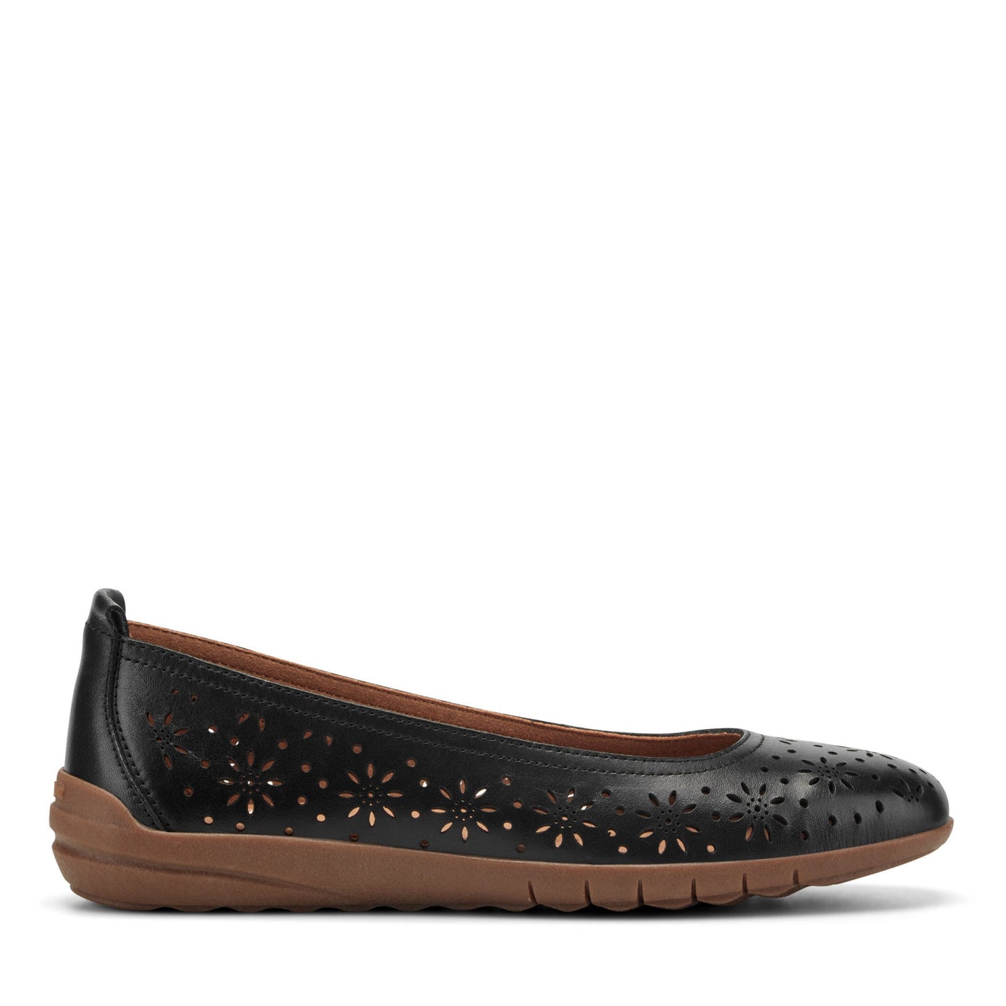 Easy Spirit Araceli Leather Ballet Flats - Black Leather