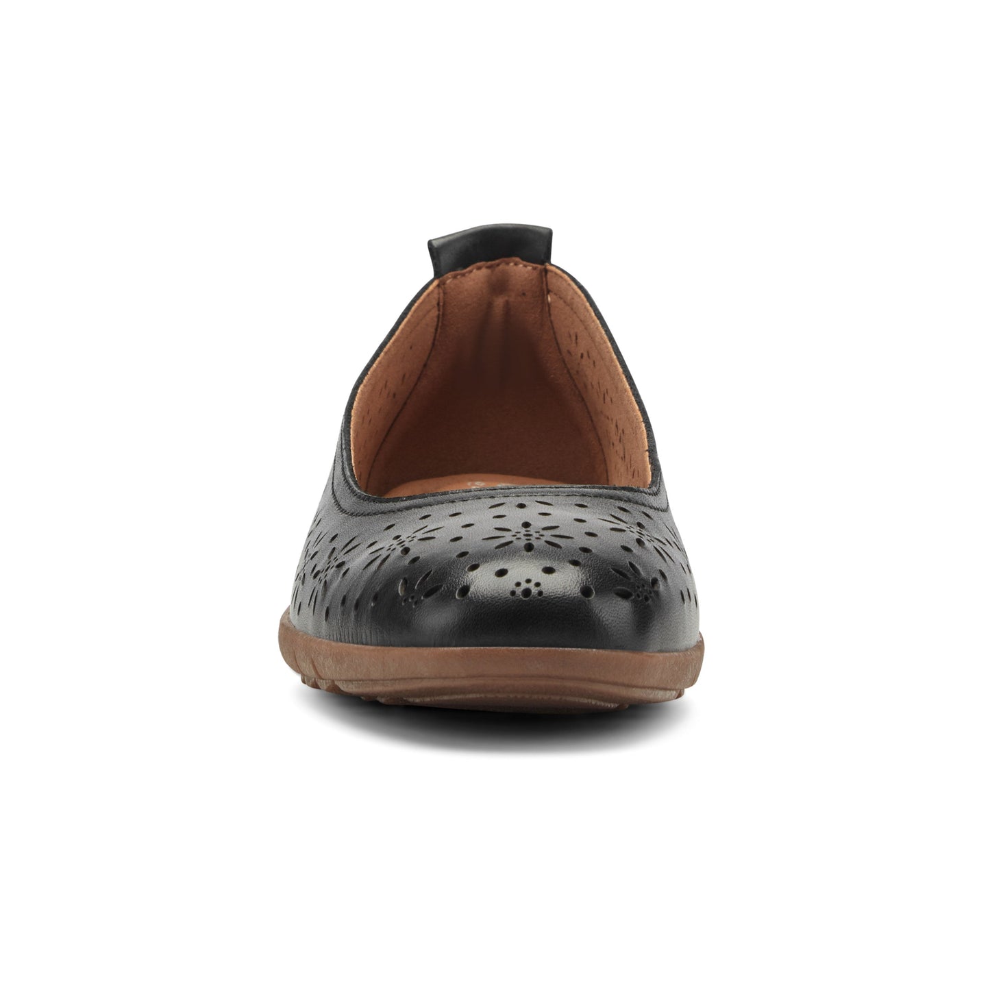 Easy Spirit Araceli Leather Ballet Flats - Black Leather