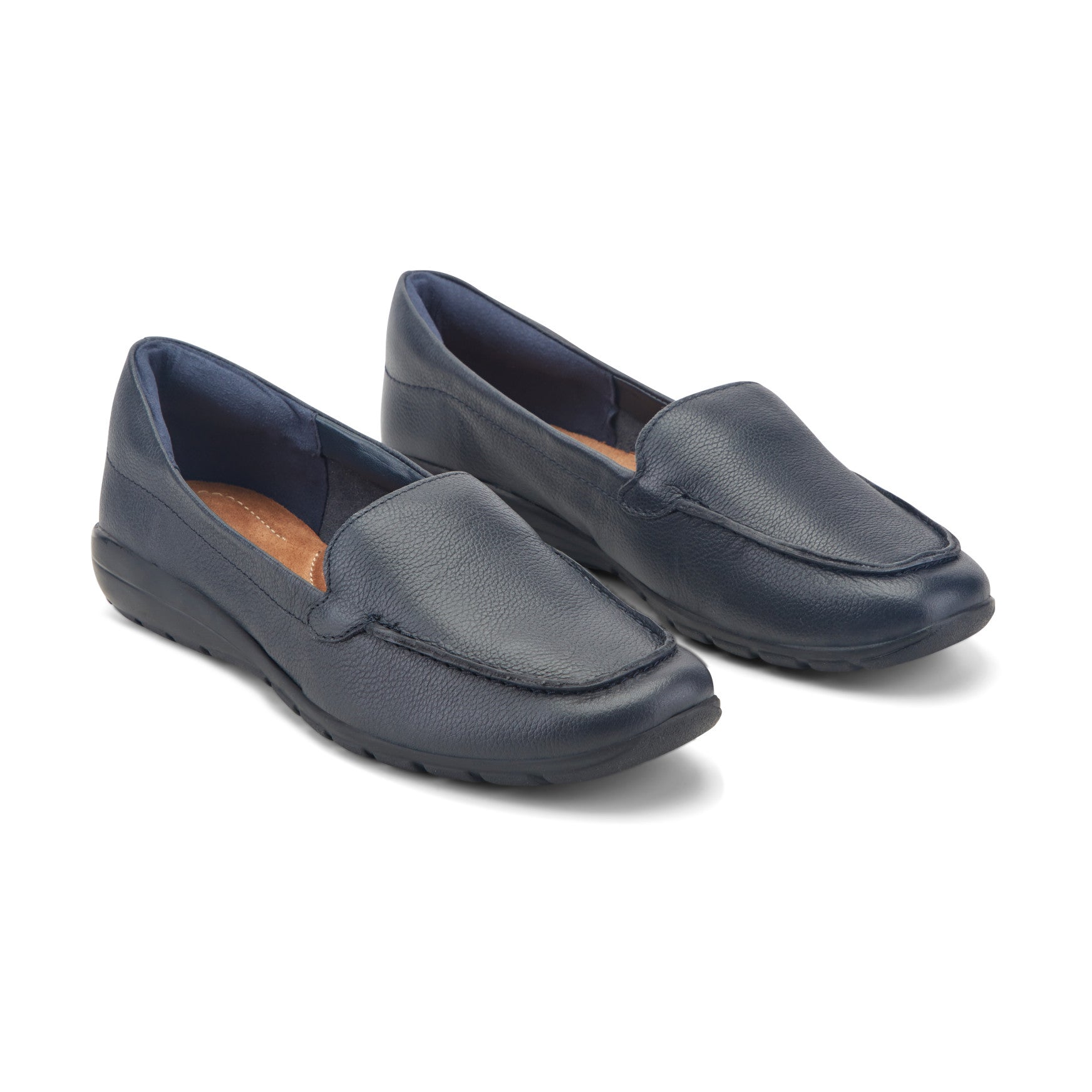 Easy Spirit Abide Leather Casual Flats - Bright Navy Leather