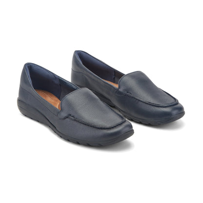 Easy Spirit Abide Leather Casual Flats - Bright Navy Leather