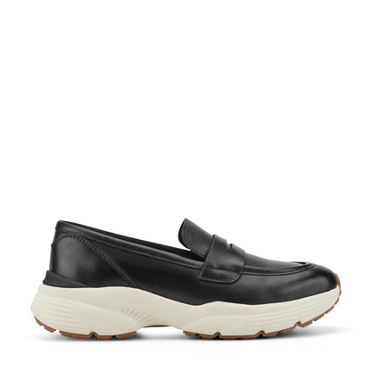 Easy Spirit Morgen Sneaker Loafers - Black Leather