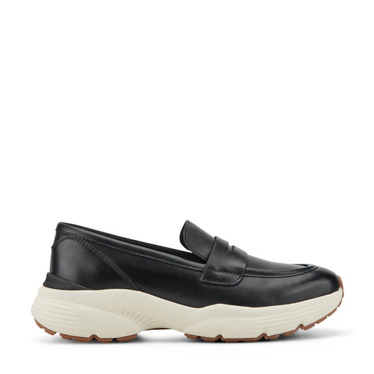 Easy Spirit Morgen Sneaker Loafers - Black Leather