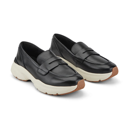 Easy Spirit Morgen Sneaker Loafers - Black Leather