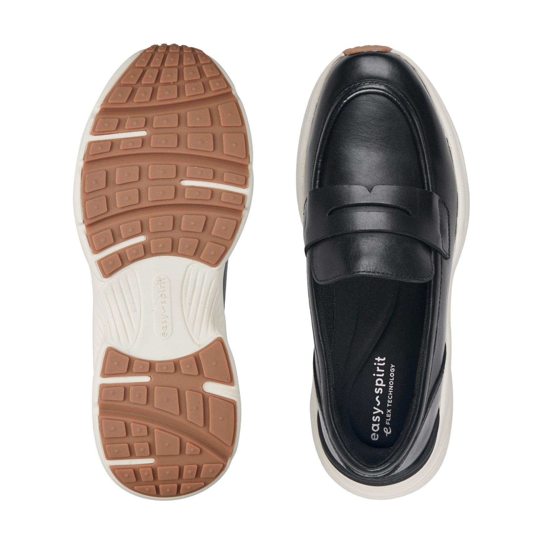 Easy Spirit Morgen Sneaker Loafers - Black Leather