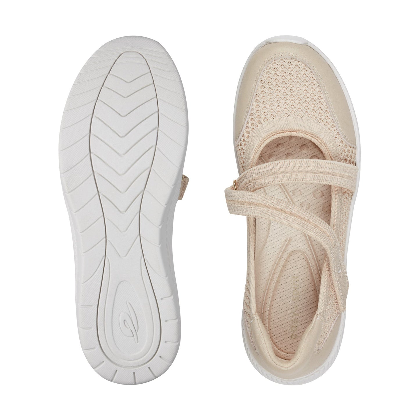 Easy Spirit Gwynn Mary Jane Walking Shoes - Light Natural