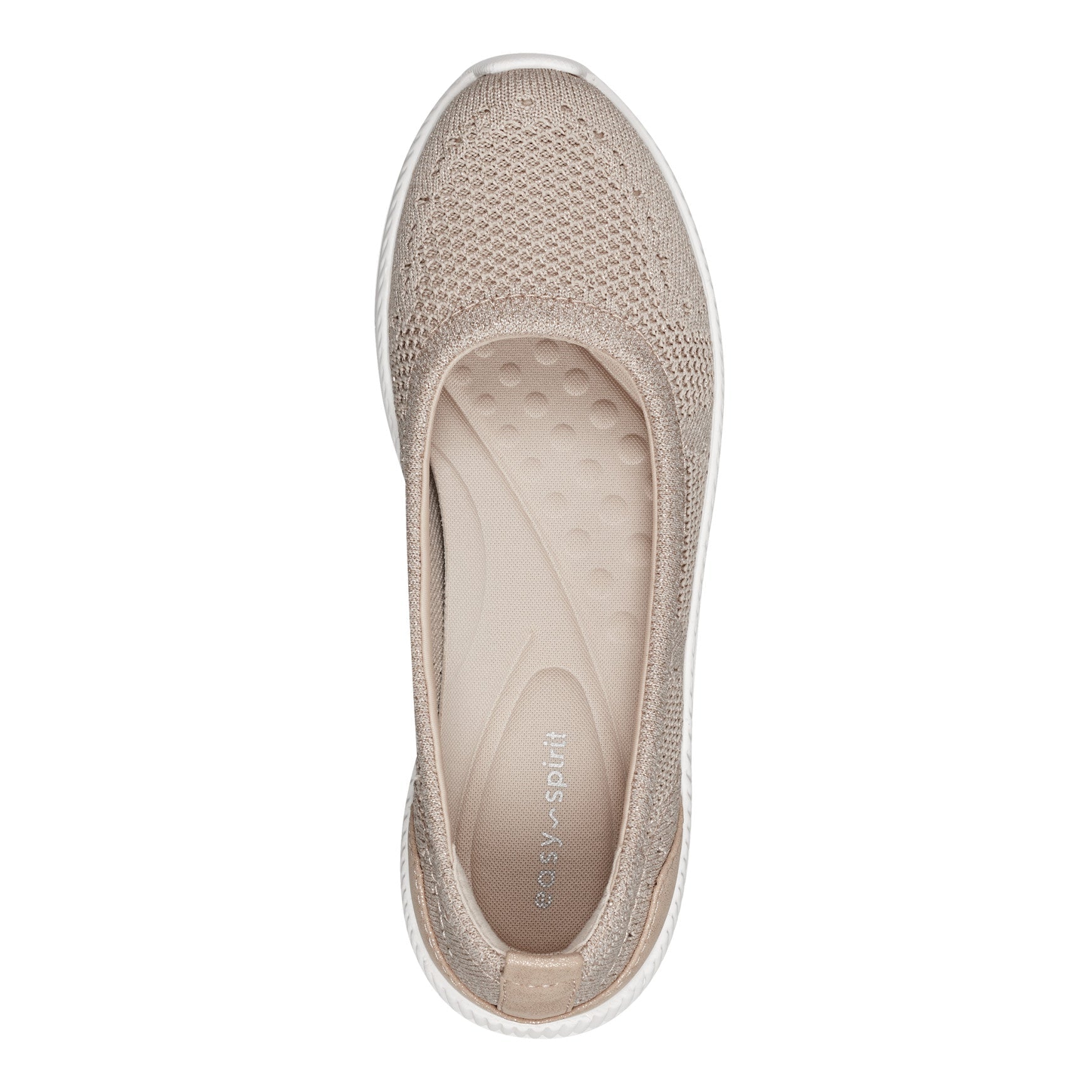 Easy Spirit Glitz Walking Shoes - Gold Knit