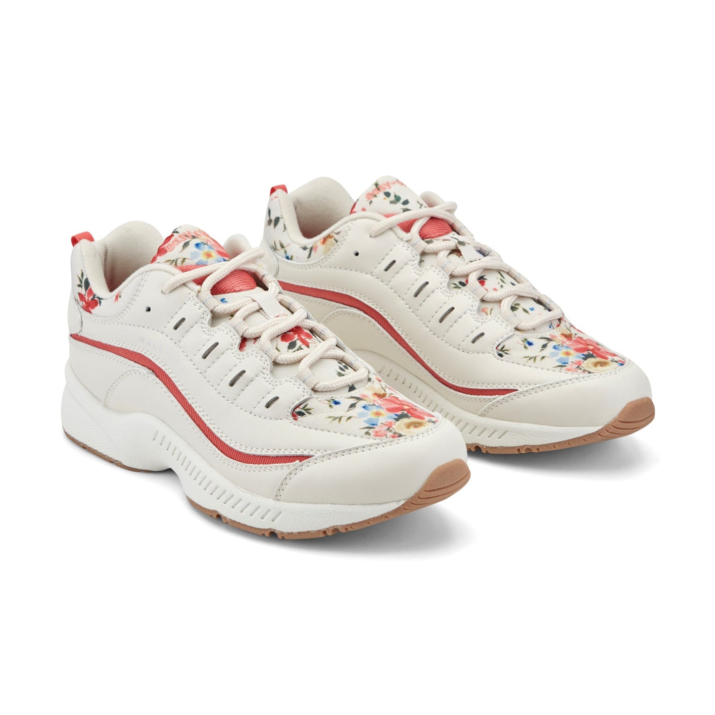 Easy Spirit Romy Walking Shoes - Ivory/Pink Floral