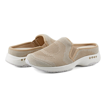 Easy Spirit Takeknit Eco Clogs - Tan Recycled Knit