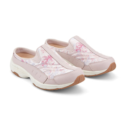 Easy Spirit Traveltime Clogs - Light Pink Floral