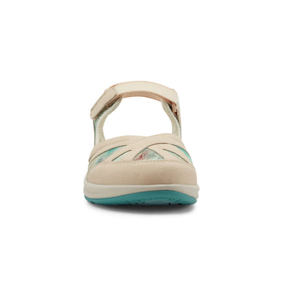 Easy Spirit Splash Flat Hiking Sandals - Light Natural/Blue Floral