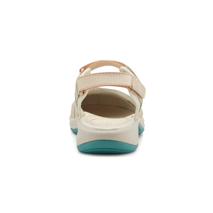 Easy Spirit Splash Flat Hiking Sandals - Light Natural/Blue Floral