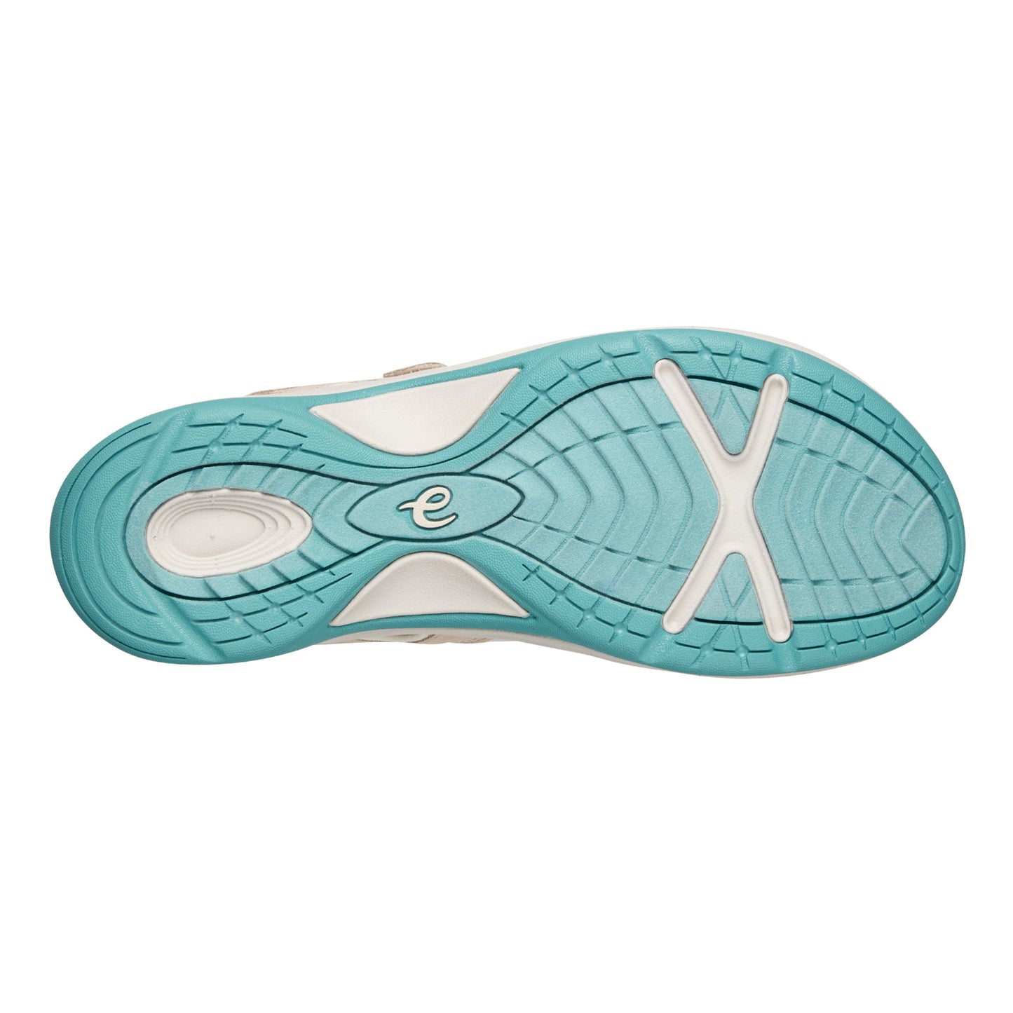Easy Spirit Splash Flat Hiking Sandals - Light Natural/Blue Floral