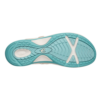 Easy Spirit Splash Flat Hiking Sandals - Light Natural/Blue Floral