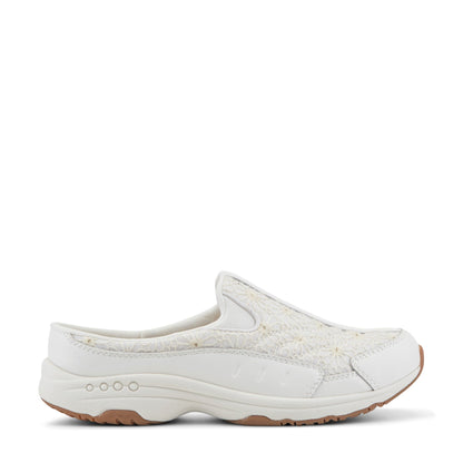 Easy Spirit Traveltime Clogs - White Lurex Floral Lace