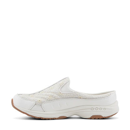Easy Spirit Traveltime Clogs - White Lurex Floral Lace