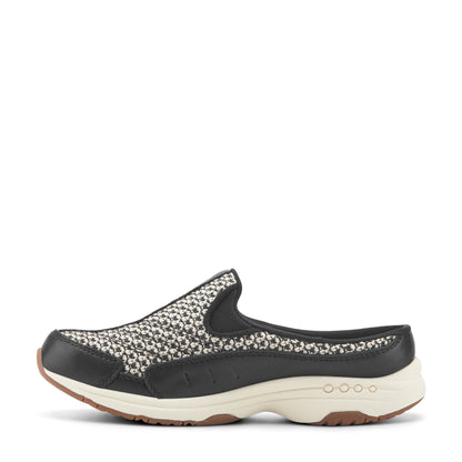 Easy Spirit Traveltime Clogs - Black/White Raffia