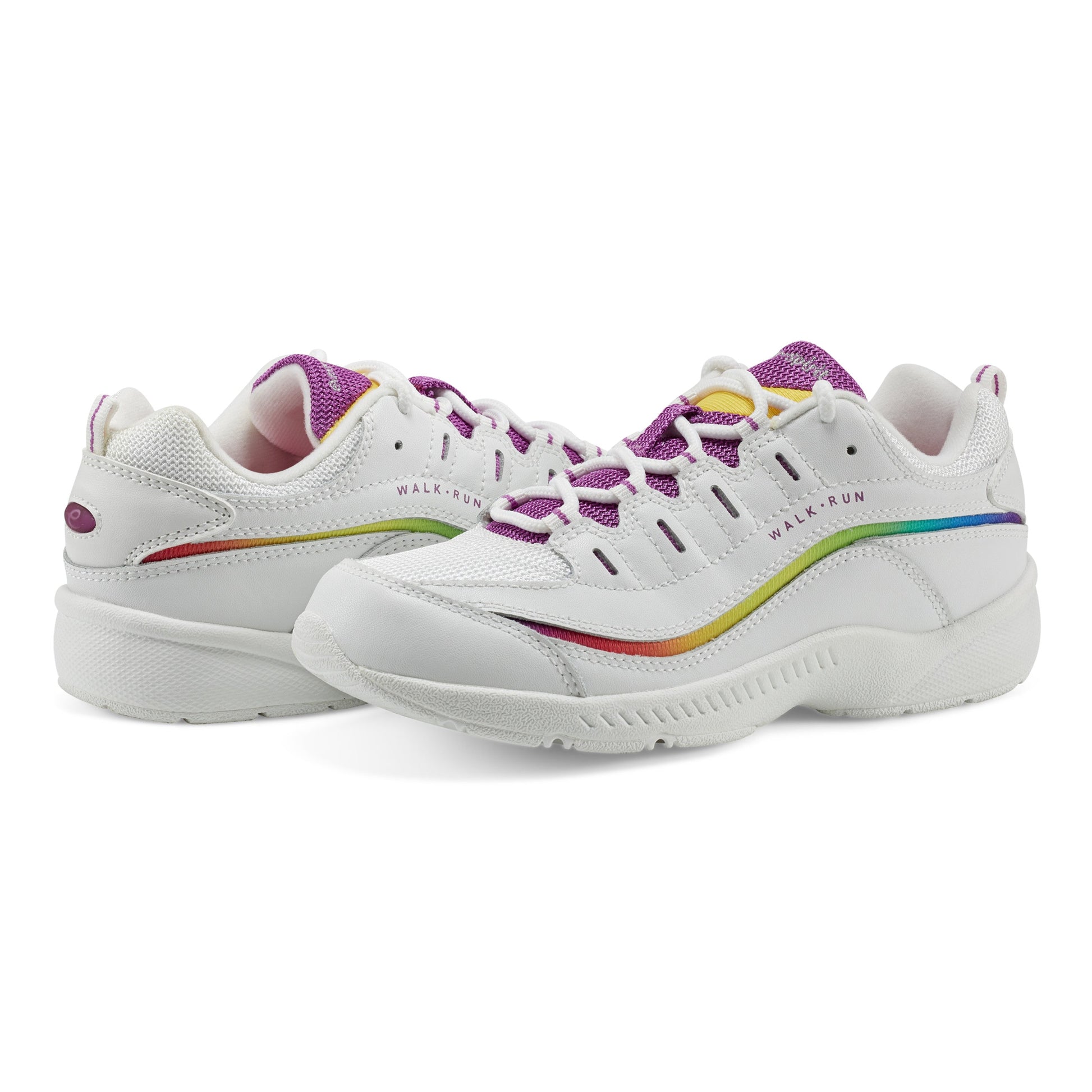 Easy Spirit Romy Walking Shoes - White/Rainbow